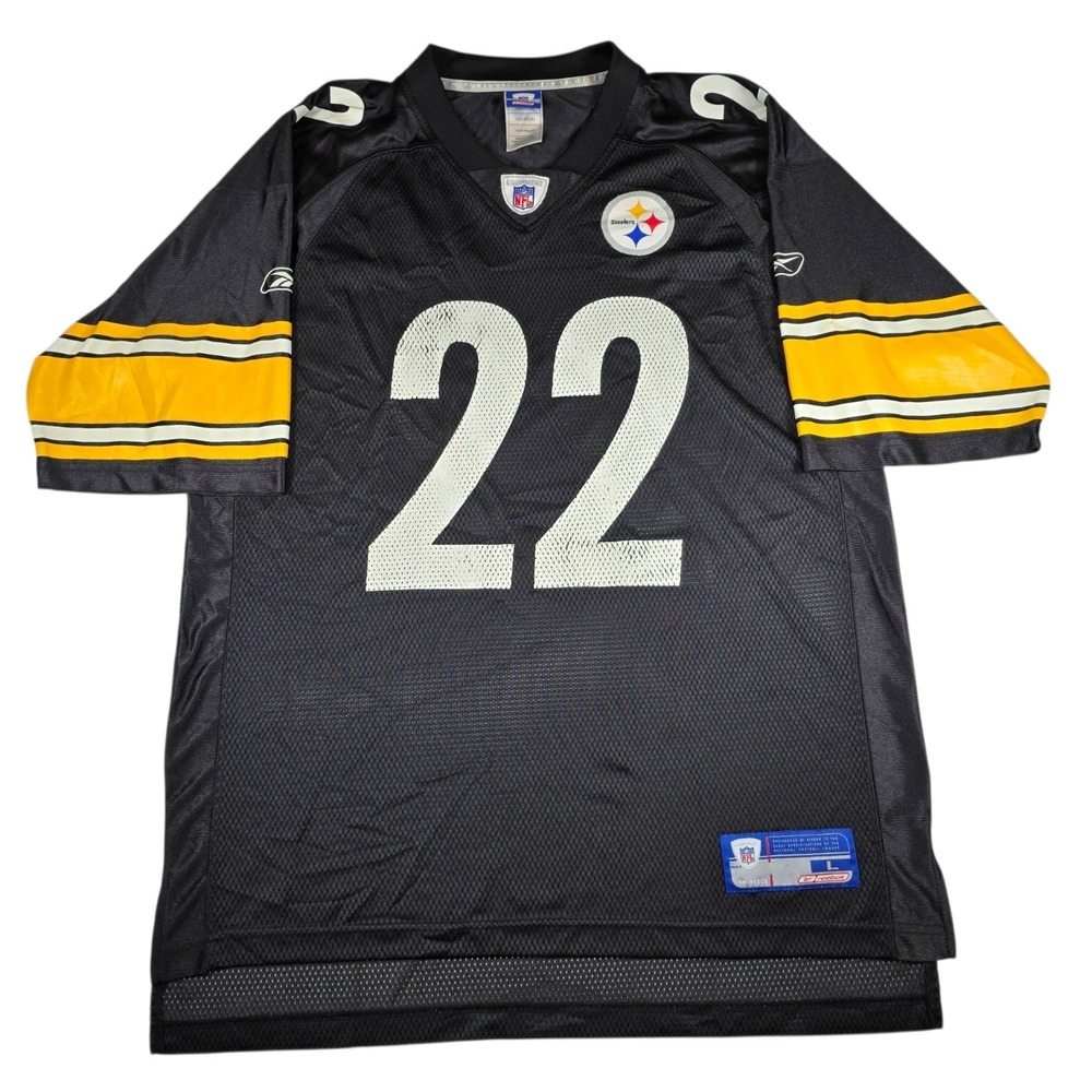 Reebok Pittsburgh Steelers NFL Black Yellow #22 Duce Staley Jersey- Men's Size L
